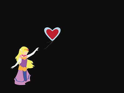 Zelda With a Heart banksy digitalart girl illustration legendofzelda vector zelda