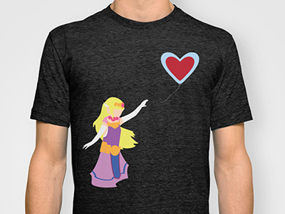 Zelda With a Heart T-Shirt banksy digitalart girl illustration legendofzelda shirt vector zelda