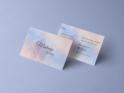 Business card for makeup artists in pastel colors