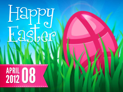 Happy Easter Egg easter egg grass logo vector