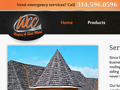 Roofing Website Redesign home page orange redesign roofing texture web design