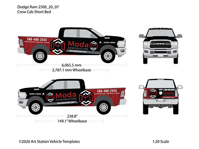 Moda Roofing Construction - Truck Wrap Design!