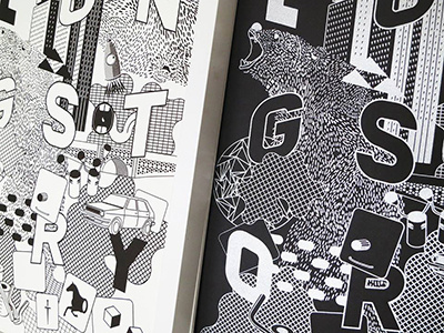 The City bear blocks city longstory typography vector
