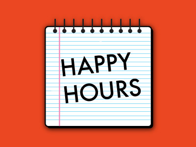 Dribbble black blue book brick draft futura happy happy hours hour hours. notebook line lines margin notepad pink red simple simplicity typography