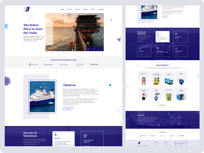 UI Landing Page for Offshore Company animation design landing page ui offshore oil platform onshore product web design ui ux