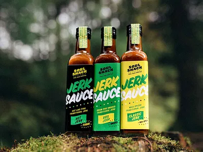 Soul Shack Jerk Sauce Packaging Branding branding identity jamaican logo restaurant restaurant branding street food typography