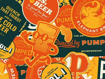 Pumped Brewery Branding branding identity kickstarter lucas jubb merch restaurant restaurant branding stickers street food