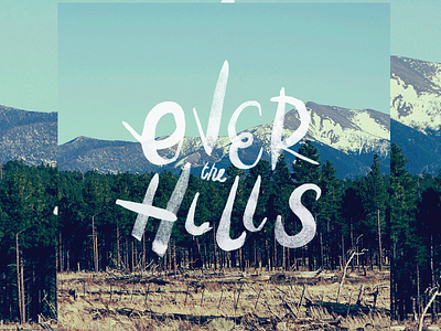 Over the Hills album cd folk graphic design hand made lucas lucas jubb music packshot paint type typography