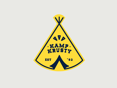 Kamp Krusty Patch Simpsons camp fan art illustration illustrator krusty lucas jubb patch simpsons stitch