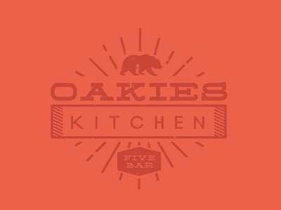 Oakies Kitchen at Five Bar bbq bear branding burger chicken food graphic identity illustration logo restaurant steak