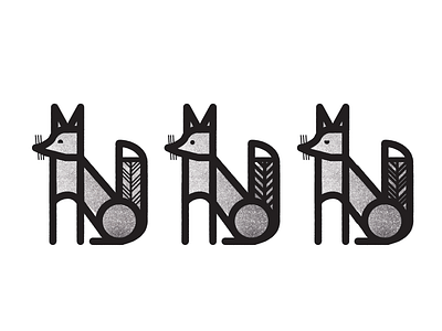 Three Foxes black fox graphic illustration illustrator lucas jubb scandinavian shaded shape vector