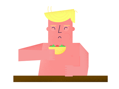 Topless Taco Trump #loserdonald character donald trump eating editorial election food illustration lucas jubb mexico taco trump