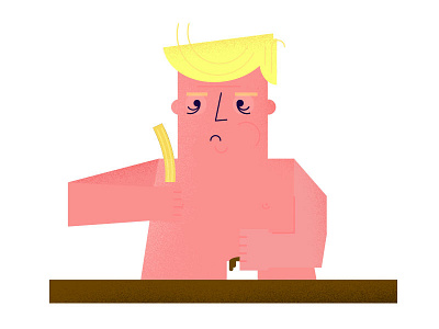 Topless Trump tackles a churro character churro donald trump eating editorial election food illustration lucas jubb mexico trump