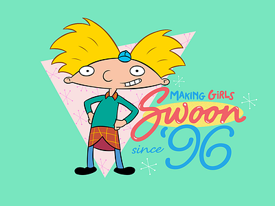 hey! Arnold since '96 90s apparel hey arnold lucas jubb nick nickelodeon retail typography vintage
