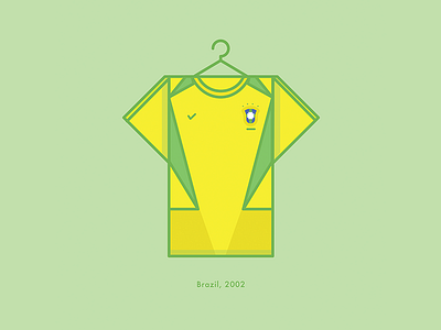 Brazil 2002 World Cup Minimal Kit brazil flat football kit minimal soccer world cup