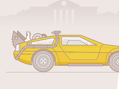 Back To The Future website back to the future car delorean fan art illustration line drawing time machine