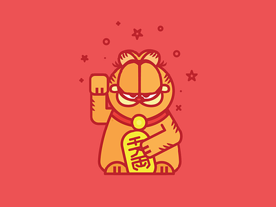 Lucky Garfield cartoon cat cats china garfield illustration infographic japan lucas jubb lucky tv
