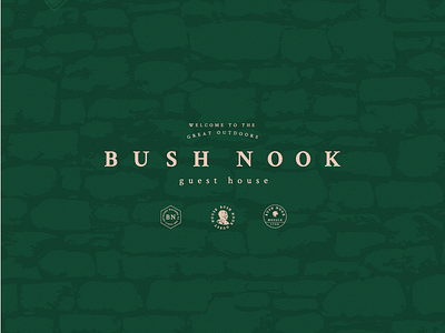 Bush Nook Guest House boutique branding freelance graphic design guest house hotel identity lucas jubb stamps typography