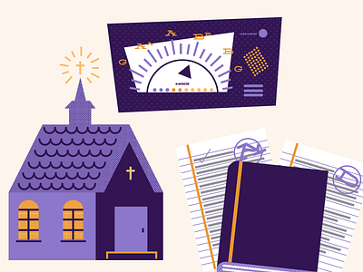 Music Matters book church editorial gospel halftone illustration illustrator info graphic lucas jubb paper screen print shapes teacher test tuner uk vintage vocal west yorkshire