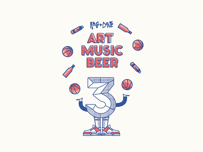 3 Is the Magic Number art basketball beer branding creative dunk editorial flyer graphic design halftone illustration illustrator jubb juggle lucas lucas jubb marker music nike poster rag and bone collective screen print street art typography