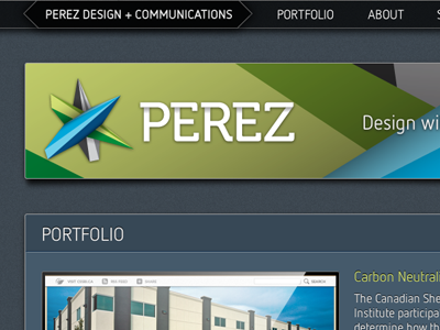 Perez Design + Communications one page perez rebrand website