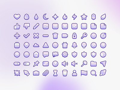 Marshmallow Icon Kit 🍭 gradient icon icon design icon set icons illustration illustrator svg ui ux vector web