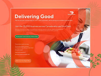 Landing Page for DoorDash_Landing page Design branding design graphic design illustration landing landing page landingpage design ui web