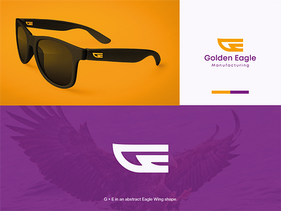 Golden Eagle_Logo abstract branding clean design eagle eye glasses flat grapgic icon identity logo memorable minimalist modern production professional simple sleek unique versatile