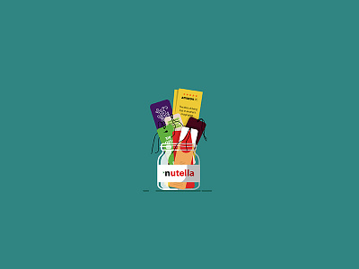 Nutella amazon bookmarks flipkart food graphics illustration jar nutella pop reading recycle vector