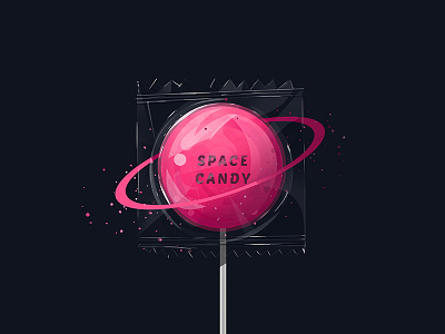 Space Candy candy illustration planet space surreal sweet vector
