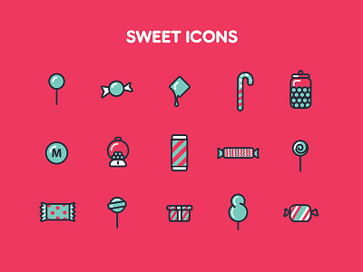 Sweet Icons candy chocolate iconography icons sweet vector