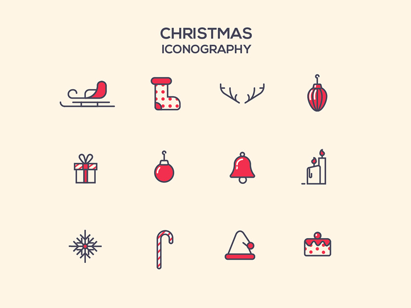 Christmas Icons logo stroke symbol december christmas line iconography icon