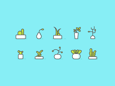 Plants Iconography cactus iconography icons illustration minimal plants succulent