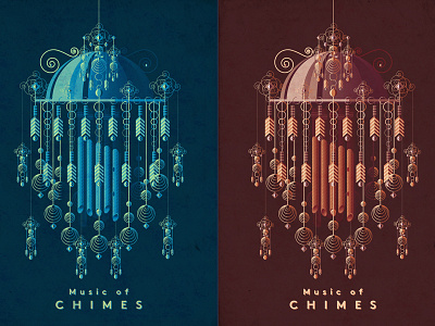 Music of chimes artwork decor festival gig illustration music poster surreal