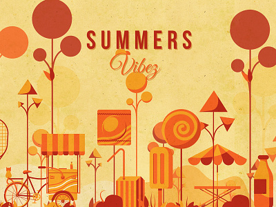 Summer Vibez candies cart cats design illustration orange pop poster summer vectors