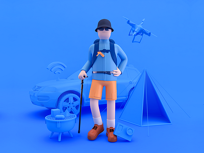 People/explorer， 66 credit days. 3d c4d character image the
