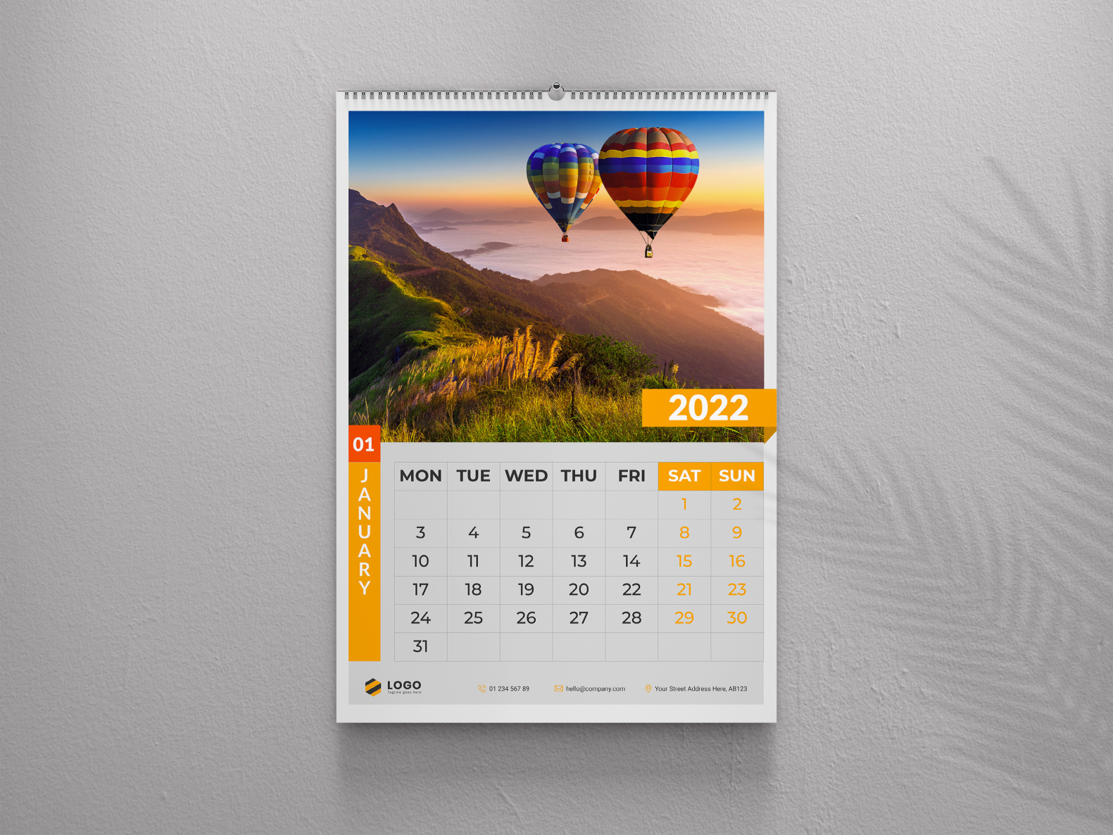 Unique Design 2022 Wall Calendar Template by StocksLord on Dribbble