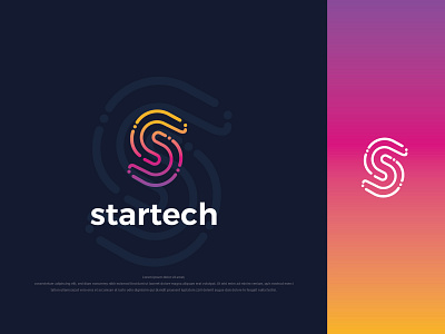 STARTECH app logo branding crypto logo tech logo web logo