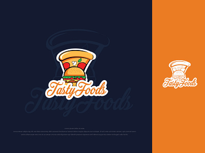 TASTY FOOD branding design food logo pizza logo tasty food tea logo