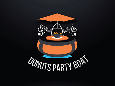 DONUTS PARTY BOAT coffee logo food business food logo party logo pizza logo