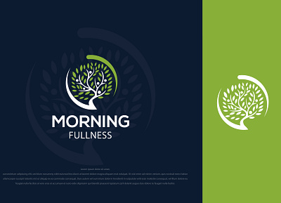 MORNING FULLNESS business logo company logo dental logo feed logo hemp logo medical natural minimalist tree logo vector logo