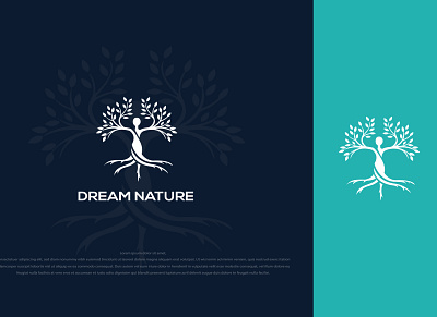 DREAM NATURE app logo brand guidelines brand kit food logo hemp logo medical logo natural logo nature logo tree logo