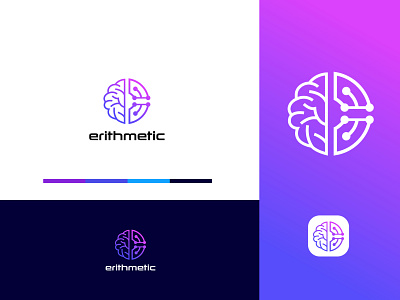 Erithmetic app icon app logo brand kit branding design crypto logo design food logo illustration logo tech logo