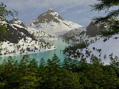 digital art-the painting style 3d 3d artwork design design art graphic design landscape painting trees