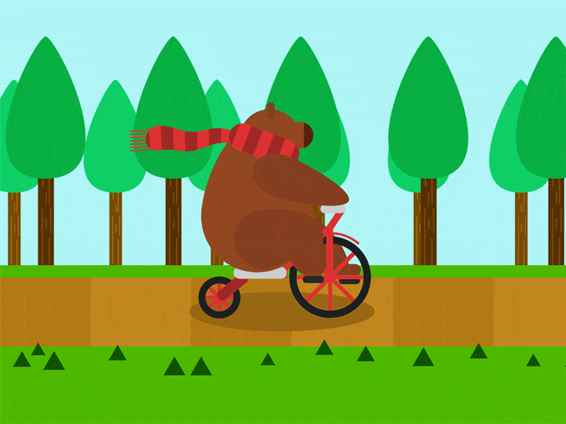 Long Road after effects animation bear bicycle motion motion design motion graphics road tree