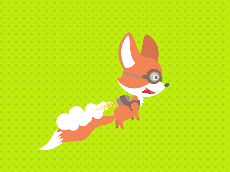 Rocket Fox animal flying fox foxy motion motion design motion graphics pet rocket