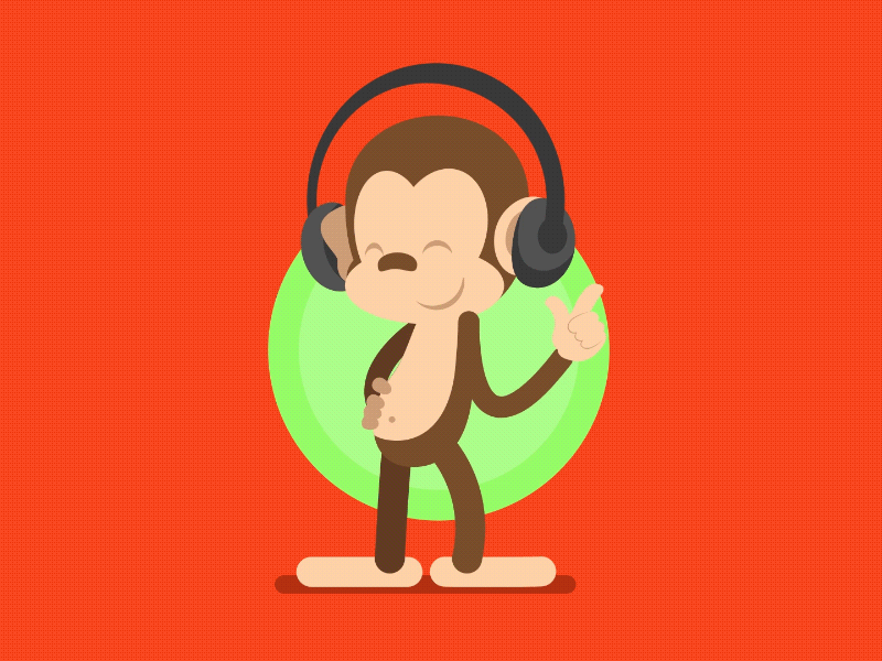 Monkey Beat animation ape beat dance headphone monkey motion motion design motion graphics music pet