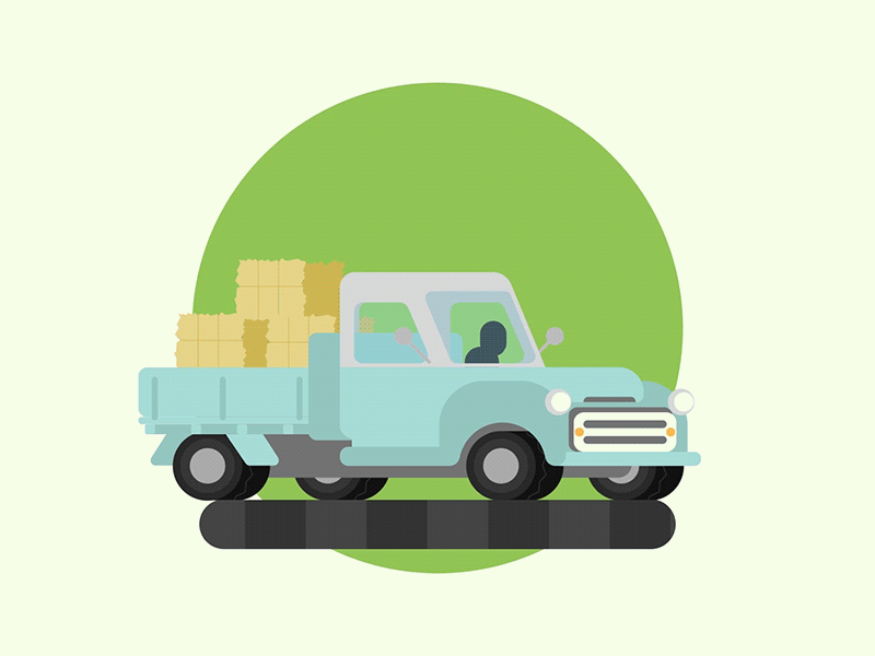 Rural Truck 2d animation after effects animation animation 2d car drive driving farm hay illustration motion motion design motion graphic motion graphics ranch rural truck trucks vector