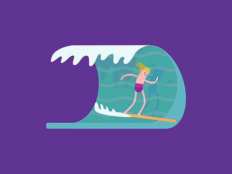 On waves 2d animation after effects design motion design motion graphic motion graphics ocean sea surf surfboard surfing wave waves