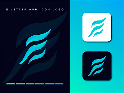 E LETTER APP ICON LOGO DESIGN